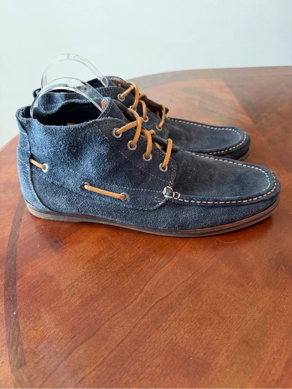 Florsheim Blue Suede Ankle Boots Men’s Size 10 Moccasins Boat Shoes